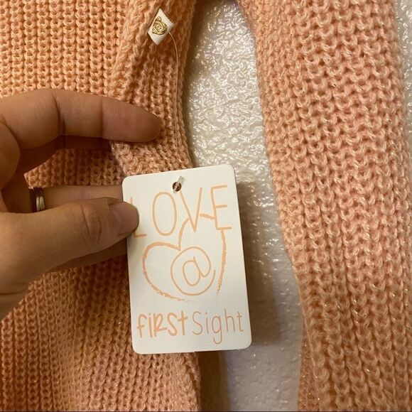 Girls blush pink peach crew neck Sweater size M 10/12 - Picture 4 of 10